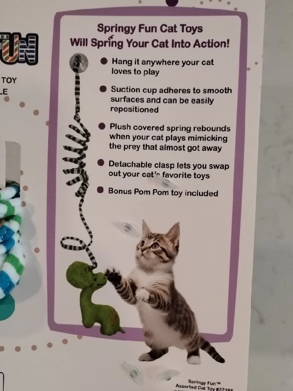 SPOT Plush Dinosaur Cat Teaser Toy with Pom Pom